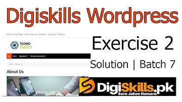 Digiskills Wordpress Exercise 2 Solution Batch 7 | WPS101 Exercise No. 2 Solution | Study Planet