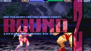 GGPO - Street Fighter Alpha 3 - R.Mika PlayThrough - Expert Level