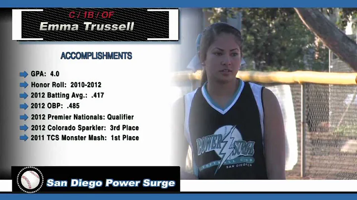 Emma Trussell C/1B/OF - San Diego, CA - Class of 2016