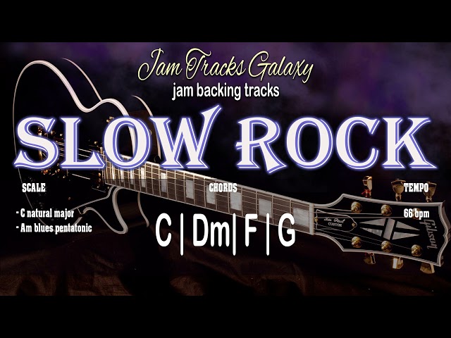 SLOW ROCK BALLAD Backing Track in C // SLOW ROCK BACKGROUND jam track // (66 bpm) class=