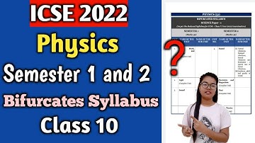 ICSE 2022 Physics Semester 1 and 2 Bifurcated Syllabus for Class 10