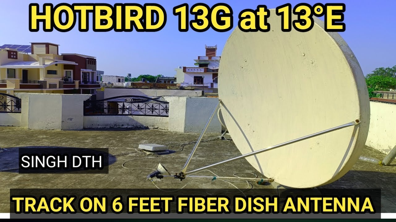 HOTBIRD 13G at 13°E . TRACK ON 6 FEET FIBER DISH ANTENNA.