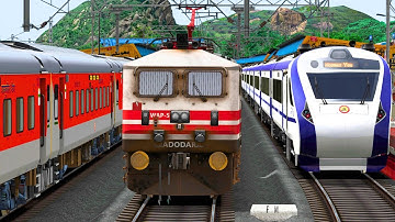 TEJAS EXPRESS OVERTAKE VANDE BHARAT EXPRESS | BUMPY RAILROAD Train Simulator | Railwork | NTG GAMING