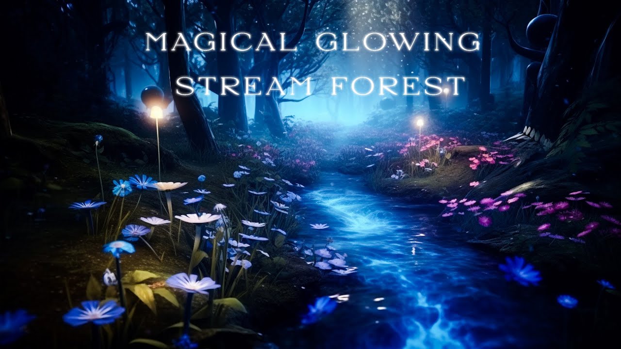 Magical Glowing Stream Forest - Relaxing Ambient Music & Nature Sounds ...