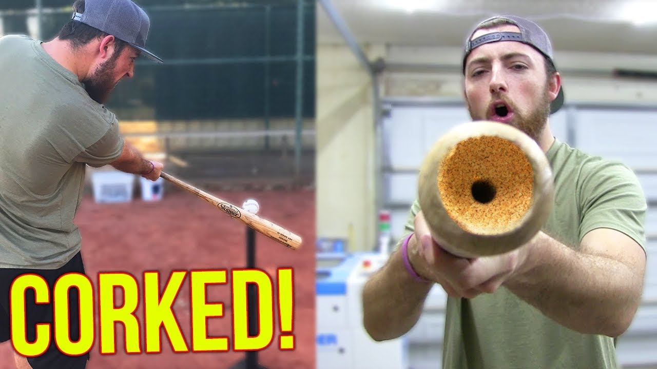 Does A Corked Baseball Bat Actually Work? IRL Baseball Challenge - YouTube