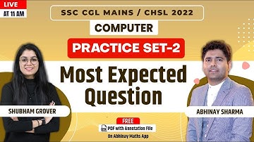 Computer | Most Expected Question | Practice set -2  | SSC CGL Mains | CHSL 2022 | By Shubham ma