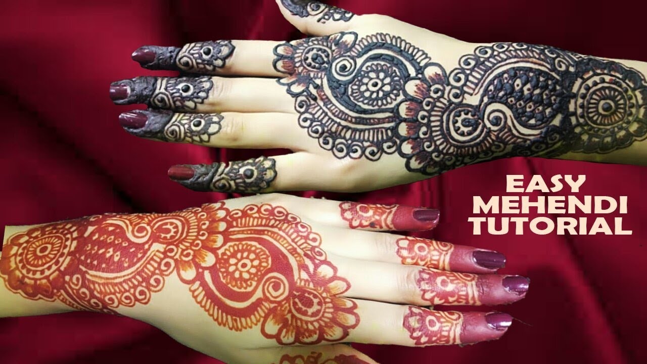 How To Draw Simple Mehndi Design On Hands Step By Step For Beginners ...