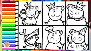 Drawing and Coloring Princess Peppa Pig Family🐷👑🩷 Easy Drawing For Kids