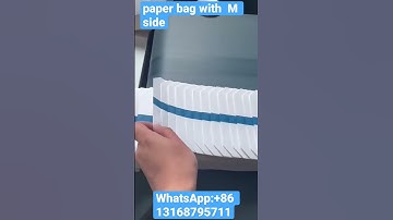 #paperbag #paperbagmachine #paperbagmakingmachine #纸袋机 paper bag folding gluing with fold M side