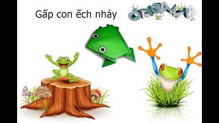 Cách gấp, xếp con ếch nhảy bằng giấy origami - How to make a Jumping Frog