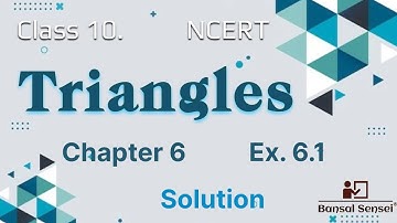 Triangles || Class 10 || Chapter 6 || Exercise 6.1 Solution || NCERT