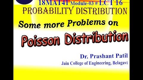 Some more Problems on Poisson Distribution | Probability Distribution | Dr Prashnat Patil