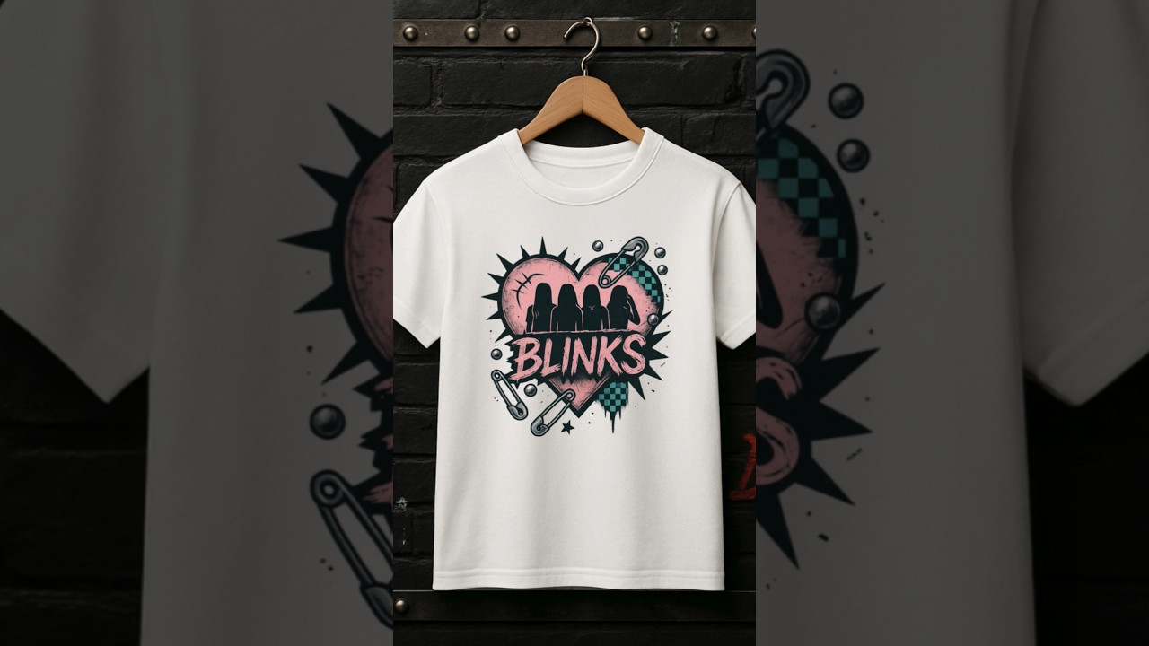 Punk BLINKS Heart SVG PNG – Blackpink Fan Punk Clipart, Instant Digital Download 