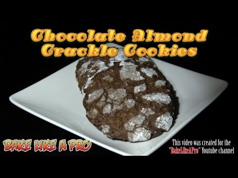 Chocolate Almond Crackle Cookies Recipe