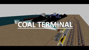 Coal terminal. Rail car unloading station. Anylogic.