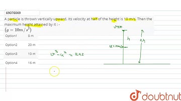 A particle is thrown vertically upward. Its velocity at half of the height is 10 m/s.