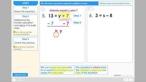 Lesson 3.1 - Solve Equations - Additive Inverse (Skill Development Part 3 of 3)