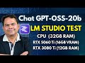 Chat GPT-OSS-20b Local LLM Test on Mac, Windows - CPU Only, RTX 5060 Ti, RTX 3080 Ti in LM Studio