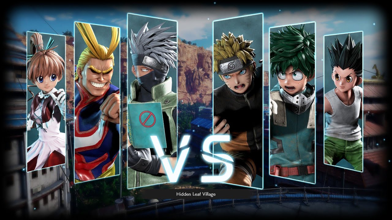 Jump Force's Fight 34 (Kakashi, All Might & Bisky vs Naruto, Deku & Gon)