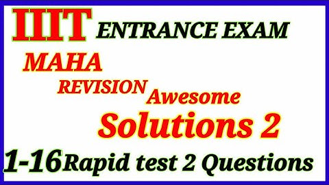 IIIT ENTRANCE EXAM REVISION with RAPID TEST SOLUTIONS | MATHS | APIIITS|