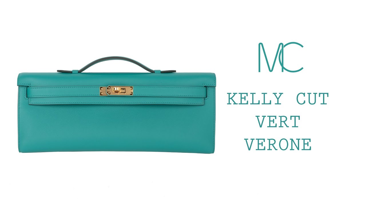 Hermes So Kelly 22 Vert Veronese Tote Shoulder Bag Gold Hardware