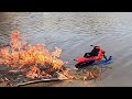 RC SNOWMOBILE ALPHA 6 &amp; 4X4 ARRMA TALION 6S ON WATER.