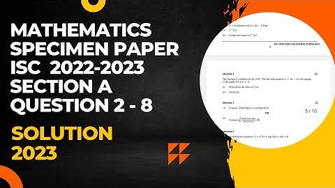isc maths specimen paper 2023 solution, isc mathematics specimen question paper solution 2023