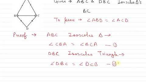 ABC and DBC are two isosceles triangles on the same base BC. (See figure). Show that ∠ABD = ∠ACD.