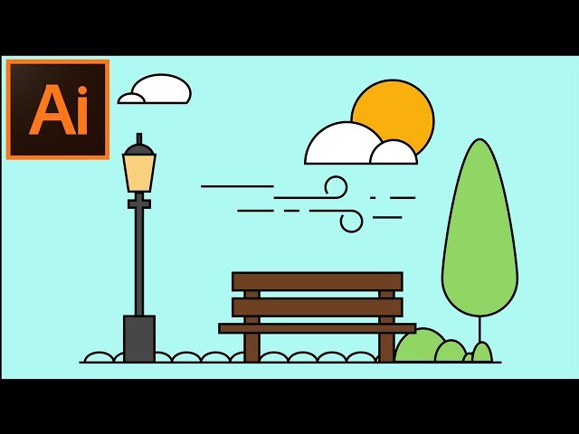 How to Create a Simple Cool Looking Park Flat Illustration in Adobe Illustrator CC