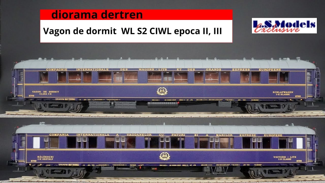 Vagon de dormit WL S2, albastru, CIWL, inscripții franceze/române