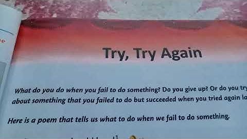 English class 4. Ch. Try,  Try Again. By Pankaj Jha.