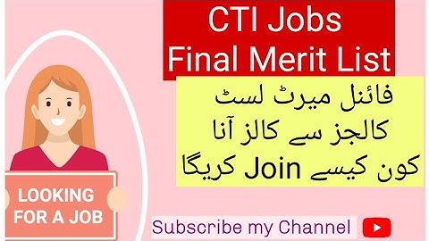 CTI Final merit list updates Joining date calls college Teaching Internee jobs updates daily cti 