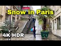 【4K/HDR】Walking tour in Paris under the Snow 🚶
