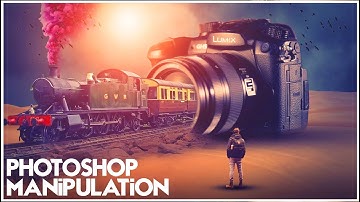 Camera and Lost Train Fantasy Photoshop Manipulation Tutorial