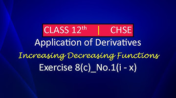 Class XII | CHSE | Exercise 8(c)_No.1( i - x ) | A.D._Part-6