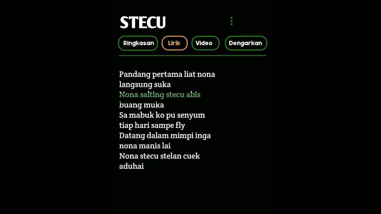 Lirik Lagu "Stecu"