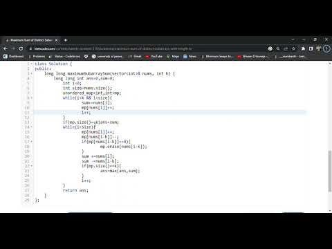 Maximum Sum of Distinct Subarrays With Length K   LeetCode Contest