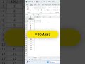 Convert Numbers to Roman in Excel 🔥 Easy Trick #excel #exceltips #viral #shorts #trending #roman