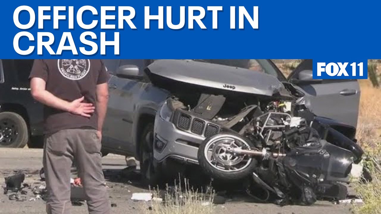 CHP motorcycle officer seriously injured in Palmdale crash - YouTube