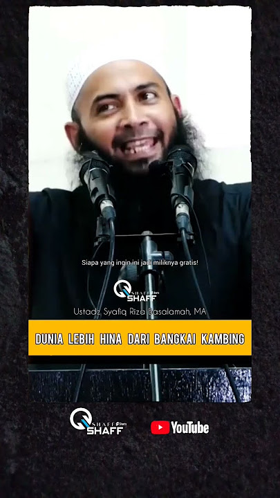 DUNIA LEBIH HINA DARI BANGKAI #ceramahsingkat #shorts #ustadzsyafiqrizabasalamah