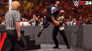 WWE 2k24 - The Rock vs Stone Cold Steve Austin: Falls Count Anywhere Match|Raw