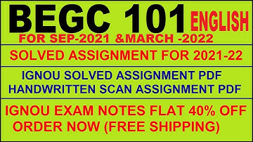 BEGC 101 in English Solved Assignment 2021-22 PDF @20rs / IGNOU EXAM NOTES, Guides 40% Flat.