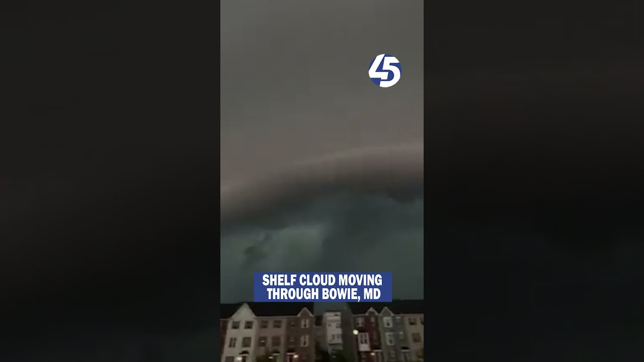 Video Capturing A Shelf Cloud Moving Through Bowie MD This Evening
