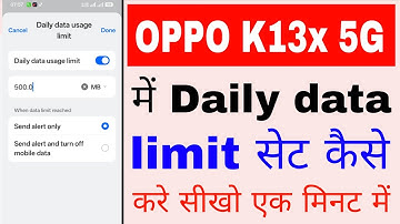 Oppo K13x 5g me daily data limit set kaise kare।।how to set daily data limit in Oppo K13x 5g phone