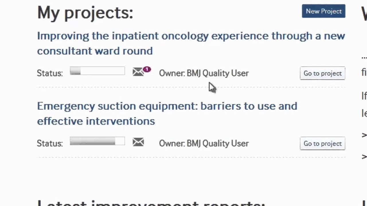 Using BMJ Quality: My Dashboard overview