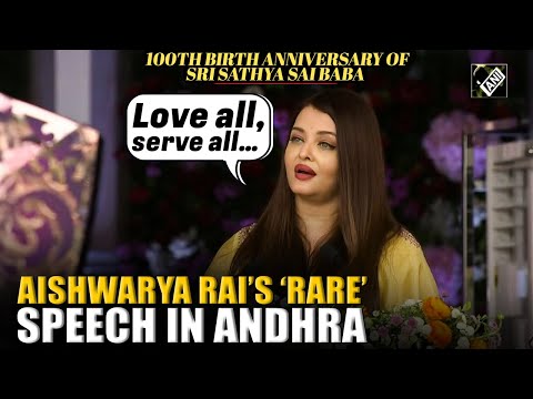 Actress Aishwarya Rai joins PM Modi, speaks at centenary celebrations of Sri Sathya Sai Baba in AP