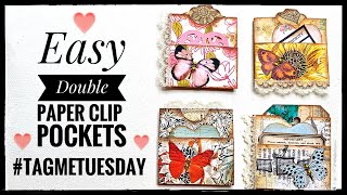 Easy - Double Paper Clip Pockets - #tagmetuesday