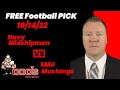 Free Football Pick Navy Midshipmen vs SMU Mustangs Prediction, 10/14/2022 College Football