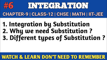 Chapter 9 Integration | Integration by Substitution | Class 12 Math