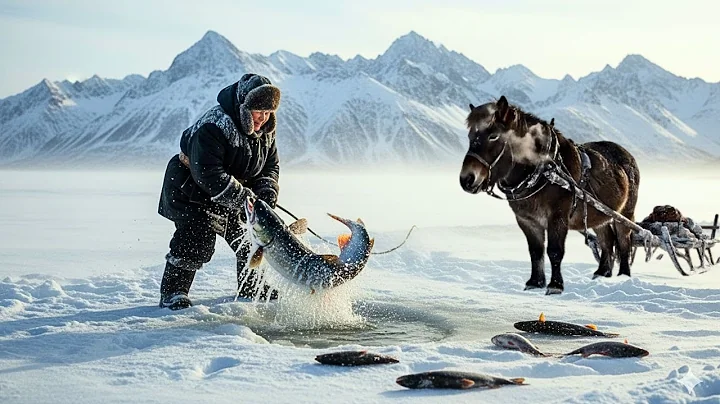 75-Year-Old Woman vs. –98°C Cold: Ice Fishing for Massive Arctic Fish in Yakutsk